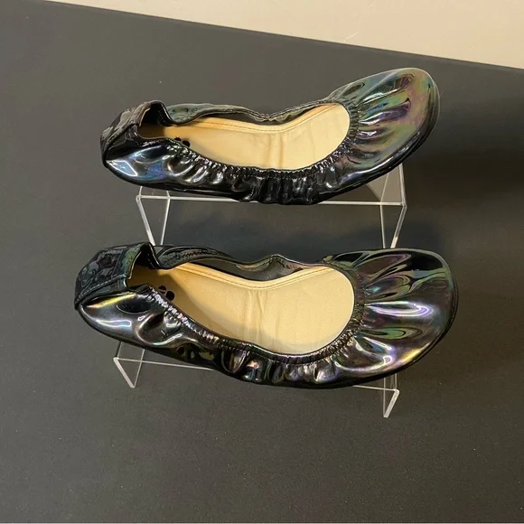 Women's Black Oil Slick Ballet flats, Storehouse, size 11. New - Picture 2 of 6